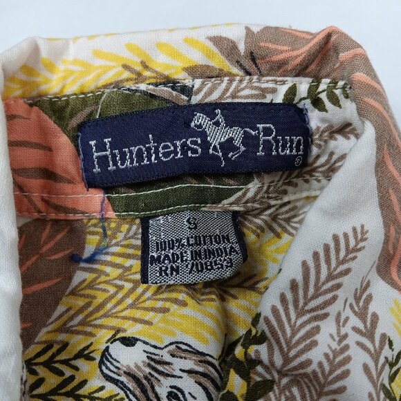 Vintage Hunters Run Woman Small Shirt Zebra Safari Button Up Short Sleeve Nature - Picture 11 of 12